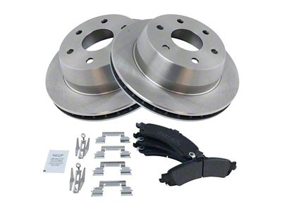 Semi-Metallic 6-Lug Brake Rotor and Pad Kit; Rear (02-06 Sierra 1500 w/ 13-Inch Rotors & Quadrasteer)