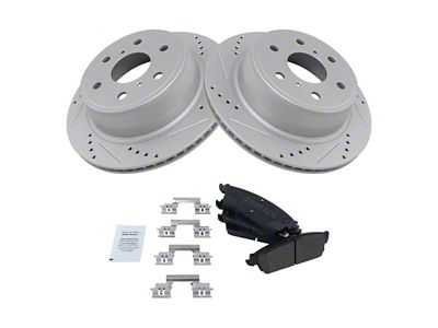 Semi-Metallic Performance 6-Lug Brake Rotor and Pad Kit; Rear (07-13 Sierra 1500)