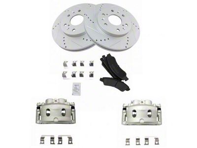 Semi-Metallic Performance 6-Lug Brake Rotor, Pad and Caliper Kit; Front (07-18 Sierra 1500)