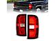 Sequential LED C-Bar Tail Lights; Chrome Housing; Red/Clear Lens (14-18 Sierra 1500)