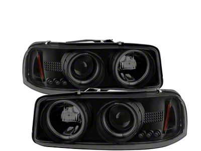 Signature Series CCFL Halo Projector Headlights; Black Housing; Smoked Lens (99-06 Sierra 1500)