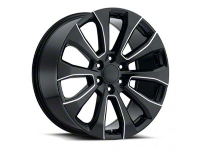 Silverado Split Replica Gloss Black Ball Milled 6-Lug Wheel; 22x9; 28mm Offset (19-25 Sierra 1500)