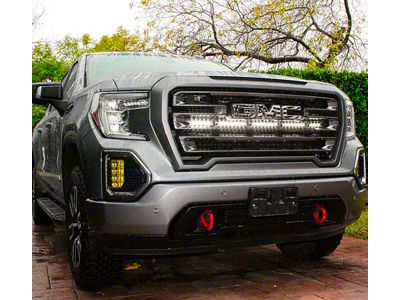 Single 40-Inch White LED Light Bar with Grille Mounting Brackets (19-24 Sierra 1500)