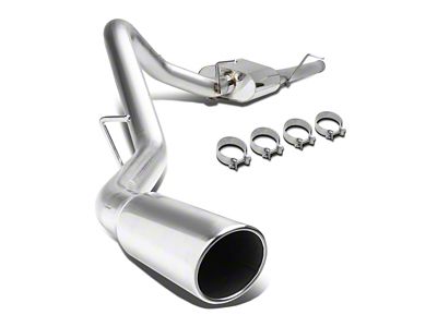 Single Exhaust System with Polished Tip; Side Exit (07-13 4.3L Sierra 1500)