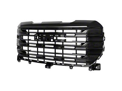 SLE Style Upper Replacement Grille; Gloss Black (22-25 Sierra 1500)