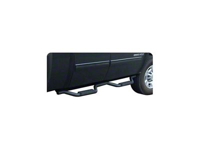 Slimline 2-Inch Drop Side Step Bars; Textured Black (04-13 Sierra 1500 Crew Cab)