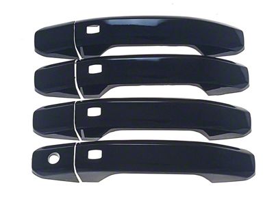 Smart Key Door Handle Covers; Gloss Black (14-18 Sierra 1500 Double Cab, Crew Cab)