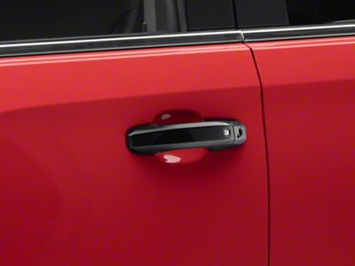 Chrome Delete Smart Key Door Handle Covers; Gloss Black (19-25 Sierra 1500)