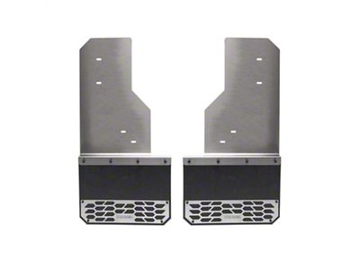 Putco Solid Mud Skins; Brushed; Rear (14-18 Sierra 1500)