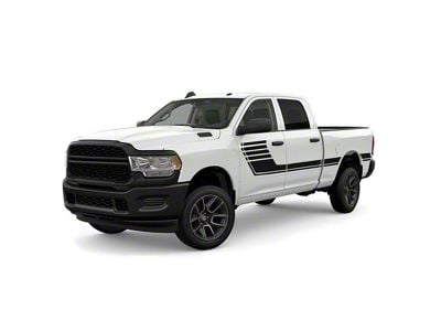 Speed Side Stripes; Gloss Black (07-25 Sierra 1500)