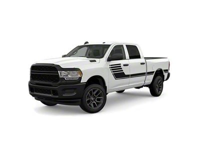 Speed Side Stripes; Gloss Black (07-24 Sierra 1500)