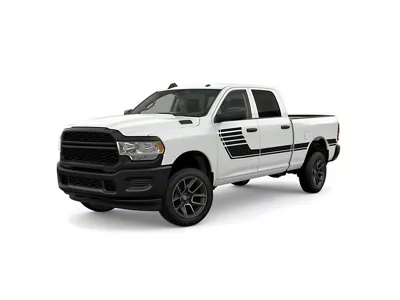 Speed Side Stripes; Matte Black (07-25 Sierra 1500)