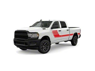 Speed Side Stripes; Red (07-24 Sierra 1500)