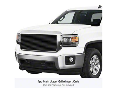 Stainless Steel Billet Upper Grille; Black (14-15 Sierra 1500)