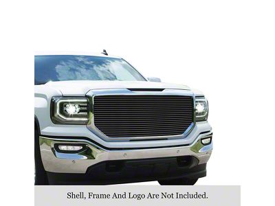 Stainless Steel Billet Upper Grille; Black (16-18 Sierra 1500)