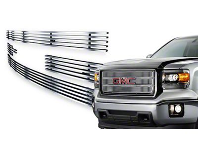 Stainless Steel Billet Upper Grille Insert; Chrome (14-15 Sierra 1500, Excluding Denali)