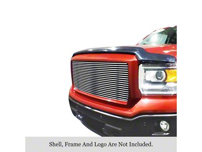 Stainless Steel Billet Upper Replacement Grille; Polished (14-15 Sierra 1500)