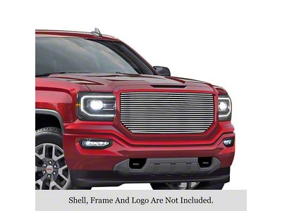 Stainless Steel Billet Upper Replacement Grille; Polished (16-18 Sierra 1500)