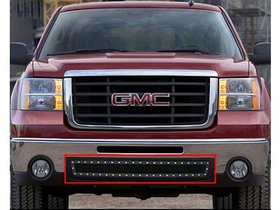 Stainless Steel Rivet Lower Grille Insert; Black (07-13 Sierra 1500)