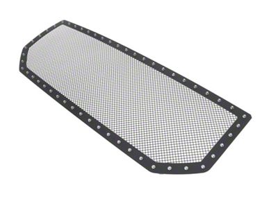 Stainless Steel Rivet Upper Grille Insert; Black (16-18 Sierra 1500)