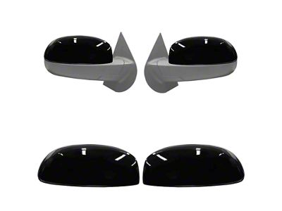 Standard Mirror Covers; Gloss Black (07-13 Sierra 1500)