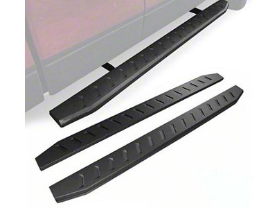 Steel Running Boards; Black (04-18 Sierra 1500 Crew Cab)