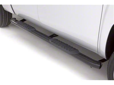 4-Inch Oval Bent Nerf Side Step Bars; Black (04-13 Sierra 1500 Crew Cab)