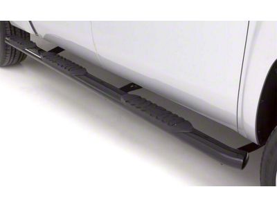 5-Inch Oval Wheel-To-Wheel Nerf Side Step Bars; Black (19-25 Sierra 1500 Crew Cab w/ 5.80-Foot Short Box)