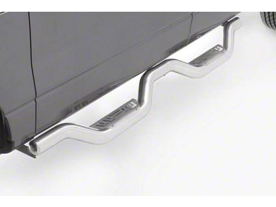 Latitude Nerf Side Step Bars; Polished Stainless (19-23 Sierra 1500 Crew Cab)