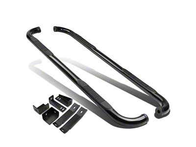 3-Inch Round Side Step Bars; Black (04-18 Sierra 1500)