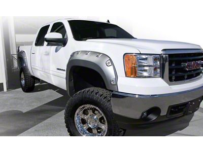 Super Pocket Style Fender Flares; Smooth Black (07-13 Sierra 1500 w/ 5.80-Foot Short Box)