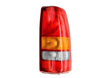 Tail Light; Chrome Housing; Red Clear Lens; Passenger Side (99-03 Sierra 1500 Fleetside)