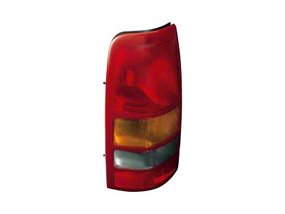 Replacement Tail Light; Chrome Housing; Red/Clear/Amber Lens; Driver Side (99-02 Sierra 1500 Fleetside)