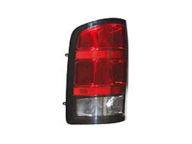 Replacement Tail Light; Chrome Housing; Red/Clear Lens; Driver Side (07-10 Sierra 1500 Denali)