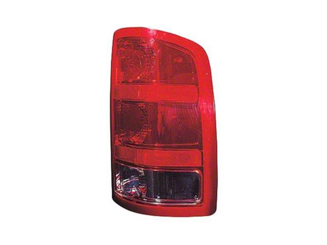 CAPA Replacement Tail Light; Chrome Housing; Red/Clear Lens; Passenger Side (07-13 Sierra 1500)