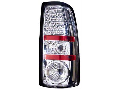 LED Tail Lights; Chrome Housing; Clear Lens (99-05 Sierra 1500)