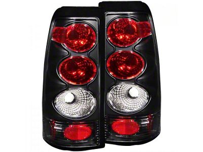 Tail Lights; Black Housing; Clear Lens (99-02 Sierra 1500 Fleetside)