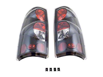 Tail Lights; Black Housing; Clear Lens (99-06 Sierra 1500 Fleetside)