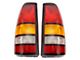 Tail Lights; Black Housing; Red Clear Lens (04-06 Sierra 1500 Fleetside)