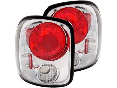 Tail Lights; Chrome Housing; Clear Lens (99-04 Sierra 1500 Stepside)