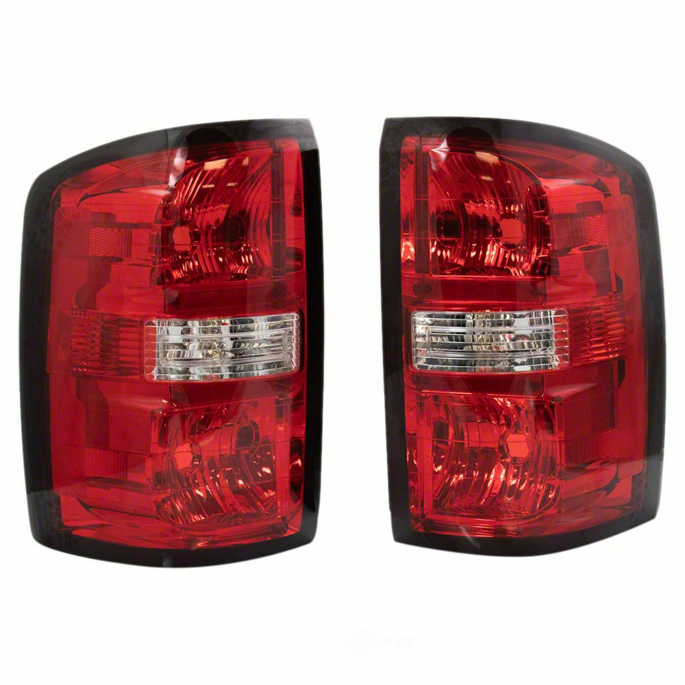 Sierra 1500 Tail Lights; Chrome Housing; Red Lens (1418 Sierra 1500 w