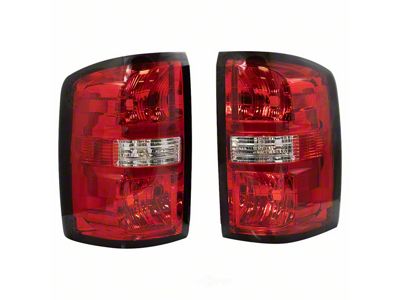 Tail Lights; Chrome Housing; Red Lens (14-18 Sierra 1500 w/ Factory Halogen Tail Lights)