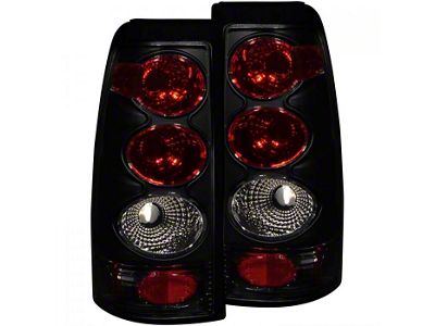 Tail Lights; Black Housing; Dark Smoked Lens (99-02 Sierra 1500 Fleetside)