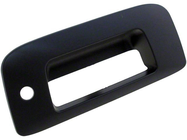 Tailgate Handle Bezel with Keyhole; Smooth Black (07-13 Sierra 1500)