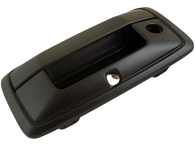 Tailgate Handle with Backup Camera Hole; Smooth Black (14-15 Sierra 1500)