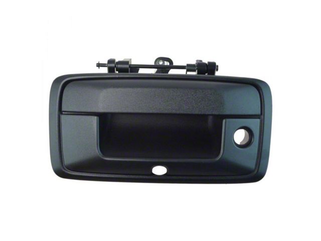 Tailgate Handle with Backup Camera Opening; Textured Black (14-15 Sierra 1500)