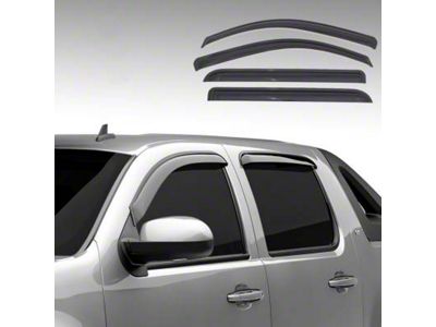 Tape-On Rain Guards; Front and Rear; Smoke (04-06 Sierra 1500 Crew Cab)