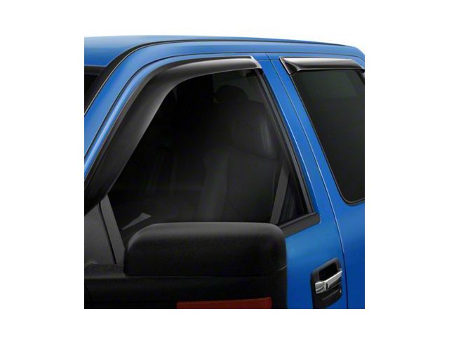 Tape-On Window Deflectors; Front and Rear; Smoke (19-24 Sierra 1500 Double Cab)