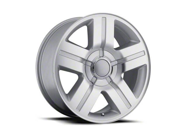 Texas Silverado Replica Silver Machined 6-Lug Wheel; 20x8.5; 30mm Offset (19-24 Sierra 1500)