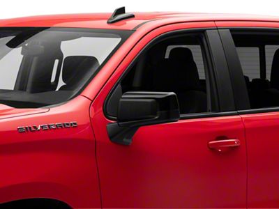 Chrome Delete Top Replacement Mirror Covers; Gloss Black (19-21 Sierra 1500)